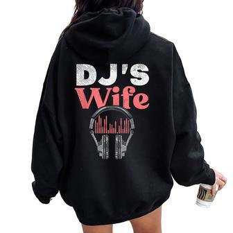 Auriculares Disco Jockey Marido Amante De La Música Divertido Dj Esposa Women Oversized Hoodie Back Print - Regaloses