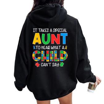 Autism Awareness Month Auntie Special Aunt Women Oversized Hoodie Back Print - Thegiftio UK