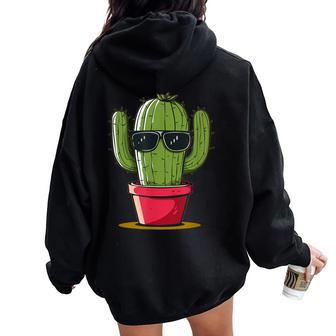 Awesome Sunglasses Cactus For Man And Woman Women Oversized Hoodie Back Print - Thegiftio