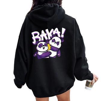 Baka Anime Pandalap Baka Panda Japonais Sweat à capuche oversize pour femme avec imprimé dans le dos - Cadeauxyz
