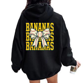 Banana Bow Ribbon Fruit Girls Kids Women Oversized Hoodie Back Print - Thegiftio UK