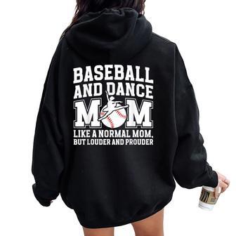 Baseball And Dance Mom Definition Dancing And Baseball Mom Women Oversized Hoodie Back Print - Thegiftio