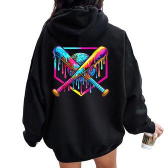Baseball Drip For Boys & Girls Ice Cream Drip Youth Baseball Women Oversized Hoodie Back Print - Thegiftio UK