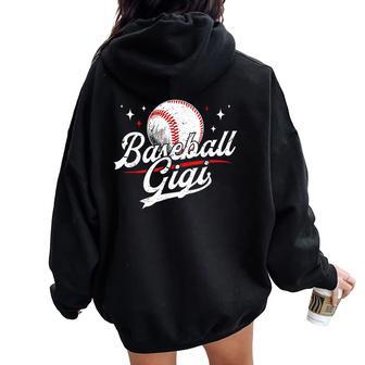 Baseball Gigi Of A Baseball Player Gigi Women Oversized Hoodie Back Print - Thegiftio UK