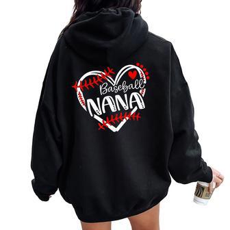 Baseball Nana Proud Grandma Baseball Love Women Oversized Hoodie Back Print | Seseable UK