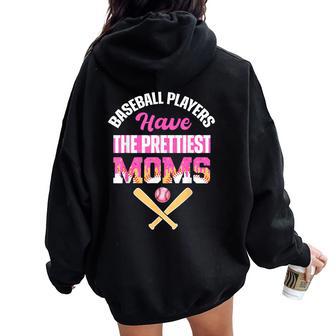 Baseball Players Have The Prettiest Moms Baseball Drip Mama Women Oversized Hoodie Back Print | Mazezy