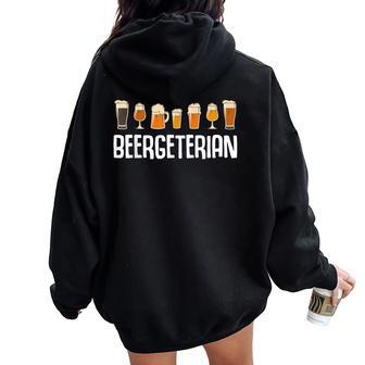 Beergetarian Beer Lover Partyegetarian Party Cita Arte Women Oversized Hoodie Back Print - Regaloses