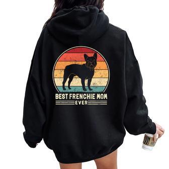 Best Frenchie Mom Ever レトロ フレンチブルドッグ ドッグ ママ 長袖tシャツ レディース オーバーサイズ パーカー バックプリント - Kawaiitshirt