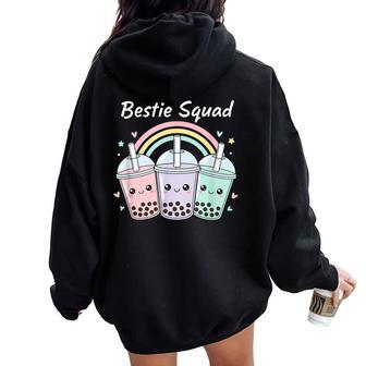 Bestie Squad Bubble Tea Boba Friends Cute Girls Kawaii Women Oversized Hoodie Back Print | Seseable UK