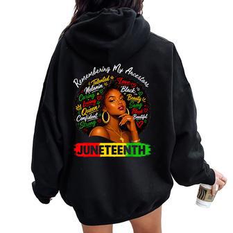 Black Girl Remembering My Ancestors Junenth African Women Women Oversized Hoodie Back Print - Thegiftio UK