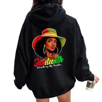 Black Junenth 1865 Remembering My Ancestors Women Oversized Hoodie Back Print - Thegiftio UK