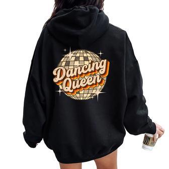 Bola De Discoteca Retro Dancing Queen Women Oversized Hoodie Back Print - Regaloses