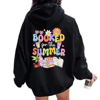 Booked For The Summer Book Reading Girls Women Women Oversized Hoodie Back Print - Thegiftio UK