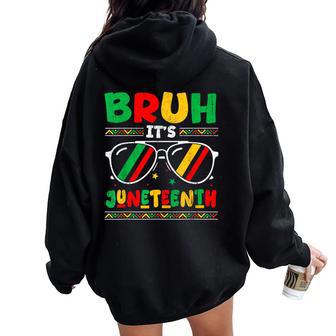 Bruh It's Junenth 1865 African American Boys Girls Kids Women Oversized Hoodie Back Print - Thegiftio UK