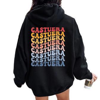 Castuera City Groovy Retro Women Oversized Hoodie Back Print - Regaloses