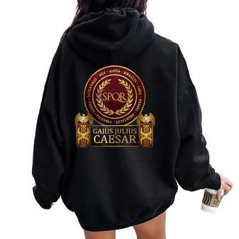 Cayo Julio César Batallas De La Antigua Roma Women Oversized Hoodie Back Print - Regaloses