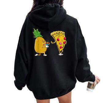 Chapeau À Pizza Mignon Avec Inscription No To Ananas On Pizza Sweat à capuche oversize pour femme avec imprimé dans le dos - Cadeauxyz