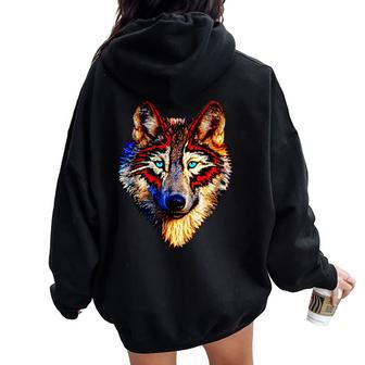 Chemise Pour Homme Et Motif Loup Indien Sweat à capuche oversize pour femme avec imprimé dans le dos - Cadeauxyz