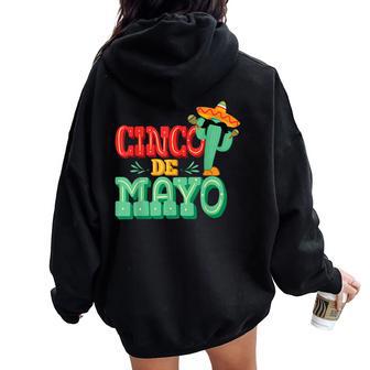 Cinco De Mayo Mexican Party Women Women Oversized Hoodie Back Print | Mazezy