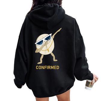Confirmation Christian Catholic Dabbing Bread Women Oversized Hoodie Back Print - Thegiftio UK