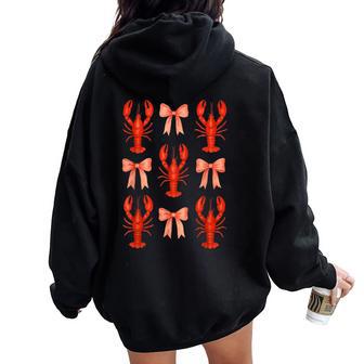 Coquette Bow Esthétique Mignon Langoustes Filles S Sweat à capuche oversize pour femme avec imprimé dans le dos - Cadeauxyz