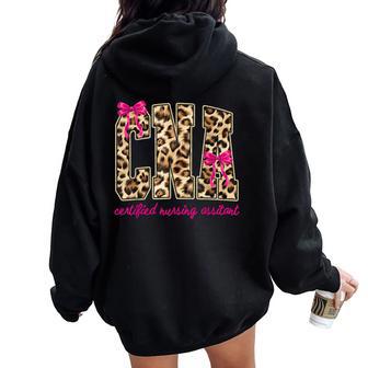 Coquette Cna Nurse Leopard Certified Nursing Assistant Women Oversized Hoodie Back Print | Mazezy