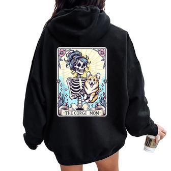 The Corgi Mom Skeleton Corgi Mama Puppy Dog Lover Women Women Oversized Hoodie Back Print - Thegiftio
