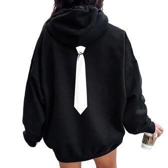 Costume Cravate Blanche Pour Adulte Homme Enfant Sweat à capuche oversize pour femme avec imprimé dans le dos - Cadeauxyz
