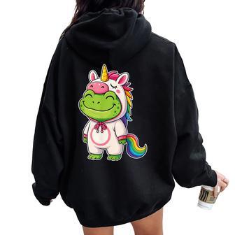 Costume De Grenouille Kawaii En Licorne Pour Filles Et Enfants Sweat à capuche oversize pour femme avec imprimé dans le dos - Cadeauxyz