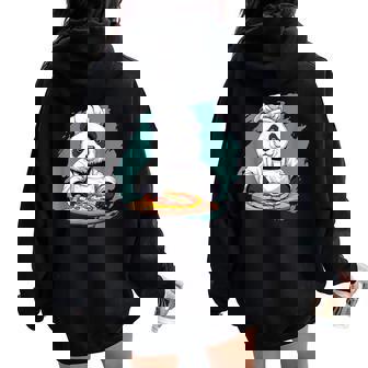 Costume De Panda Amusant Pour Adultes Et Enfants Sweat à capuche oversize pour femme avec imprimé dans le dos - Cadeauxyz