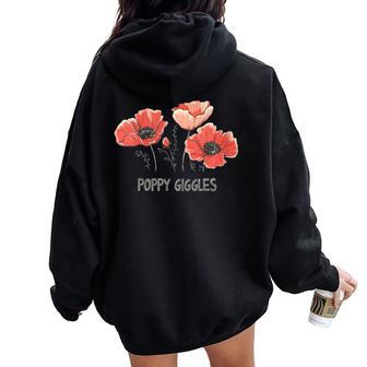 Costume D'été Coquelicot Giggles Sweat à capuche oversize pour femme avec imprimé dans le dos - Cadeauxyz