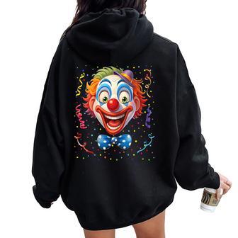 Costumes De Clown Drôles Pour Enfants Costume De Carnaval Sweat à capuche oversize pour femme avec imprimé dans le dos - Cadeauxyz