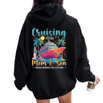 Cruising Together Mom And Son Matching Cruise Women Oversized Hoodie Back Print - Thegiftio UK