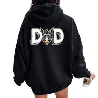 Dad Costume Donkey Sunglasses Father's Day Owner Lover Women Oversized Hoodie Back Print - Thegiftio UK