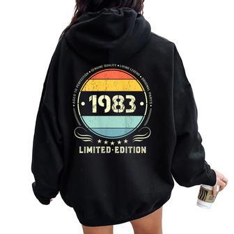 De Cumpleañosintage 1983 Edición Limitada 1983 In Mangas Women Oversized Hoodie Back Print - Regaloses