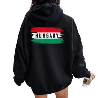 De Hungría Para Hombres Y Es Bandera De Hungría Women Oversized Hoodie Back Print - Regaloses
