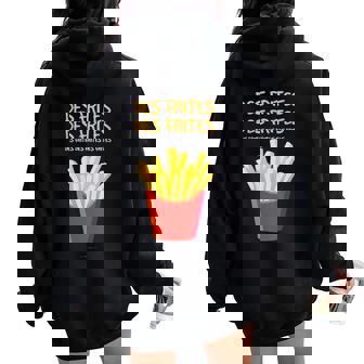 Des Frites Humoristique Cadeau Sweat à capuche oversize pour femme avec imprimé dans le dos - Cadeauxyz