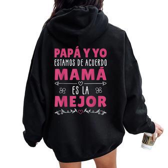 Día De La Madre Regalo Es Mamá Hija Hijo Madre Women Oversized Hoodie Back Print - Regaloses