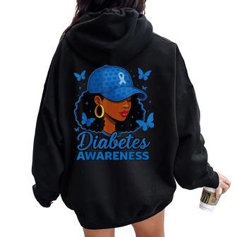 Diabetes Awareness Month Black Women Women Oversized Hoodie Back Print - Thegiftio UK