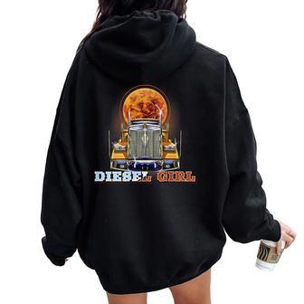 Diesel Chica Camionero Femenino Camionero In Mangas Women Oversized Hoodie Back Print - Regaloses