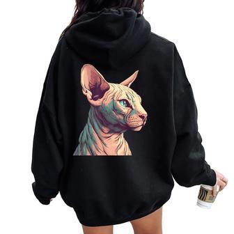 Diseño Artístico Estampadophynx Cat Lover Ownerphynx Mom Dad Cat Women Oversized Hoodie Back Print - Regaloses