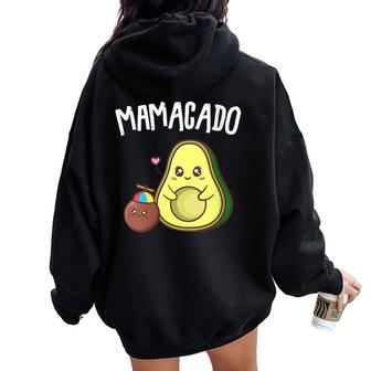 Donna Mamacado Mama Avocado Donne Mamma Natale Festa Della Mamma Con Collo A Felpa con cappuccio oversize da donna con stampa posteriore - Novitaregali