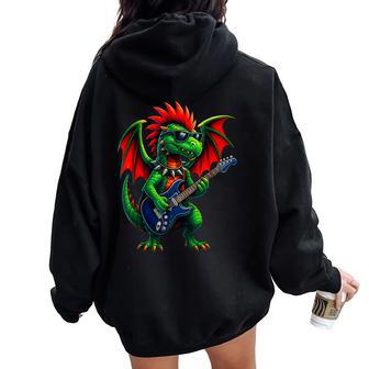 Dragon Punk Rock Groupe De Guitare Amusant Pour Enfants Garçons Et Filles Tout-Petits Sweat à capuche oversize pour femme avec imprimé dans le dos - Cadeauxyz