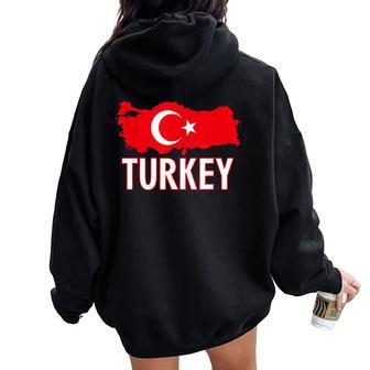 Drapeau De La Turquie Patriotique Hommes S Enfants Turc Sweat à capuche oversize pour femme avec imprimé dans le dos - Cadeauxyz
