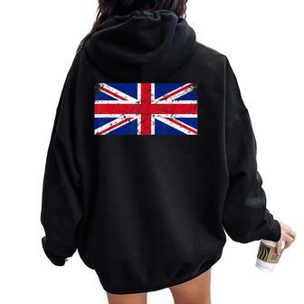 Drapeau Du Royaume-Uni Pour Hommes S Enfants Sweat à capuche oversize pour femme avec imprimé dans le dos - Cadeauxyz