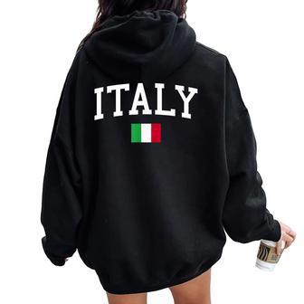 Drapeau Italien Pour Homme Enfant Sweat à capuche oversize pour femme avec imprimé dans le dos - Cadeauxyz