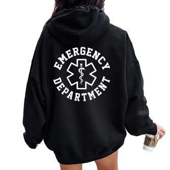 Emergency Department Emergency Room Healthcare Nursing Nurse Women Oversized Hoodie Back Print | Seseable UK