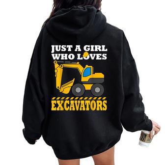 Excavadora Regalo Chicas Construcción Regalos Women Oversized Hoodie Back Print - Regaloses