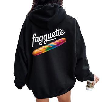 Fagquette Rainbow Bread Humorous Lgbtq Pride Bakery Women Oversized Hoodie Back Print - Thegiftio UK