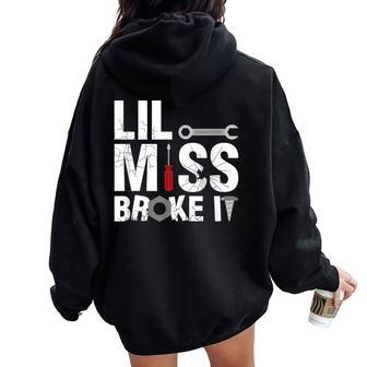 Father & Daughter Lil Miss Broke It Part 2 Of 2 Women Oversized Hoodie Back Print - Thegiftio UK